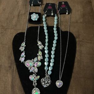 Elegant Silver and Blue Jewelry Set